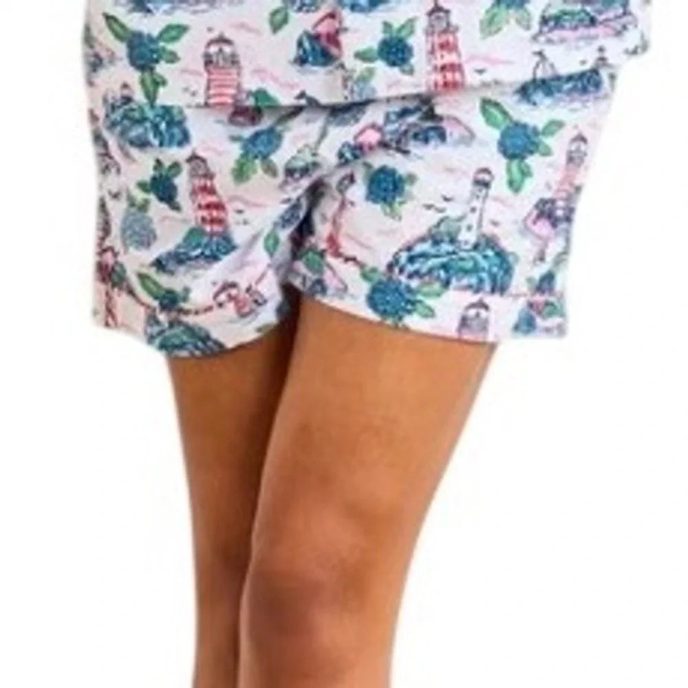 Printfresh Lighthouse Keeper Nautical White Pajama Shorts Organic Cotton XL
